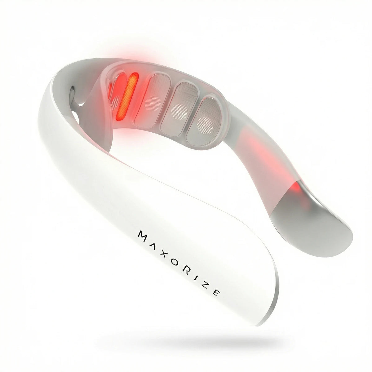 MaxoRize Professional X in Classic White with red light on a white background